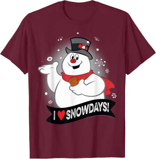 Frosty The Snowman I Love Snowdays T-Shirt - T-Shirt | Maroon