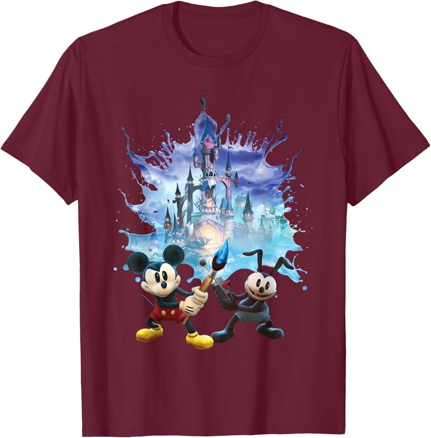 Disney Epic Mickey Portal Portrait Small T-Shirt - T-Shirt | Maroon