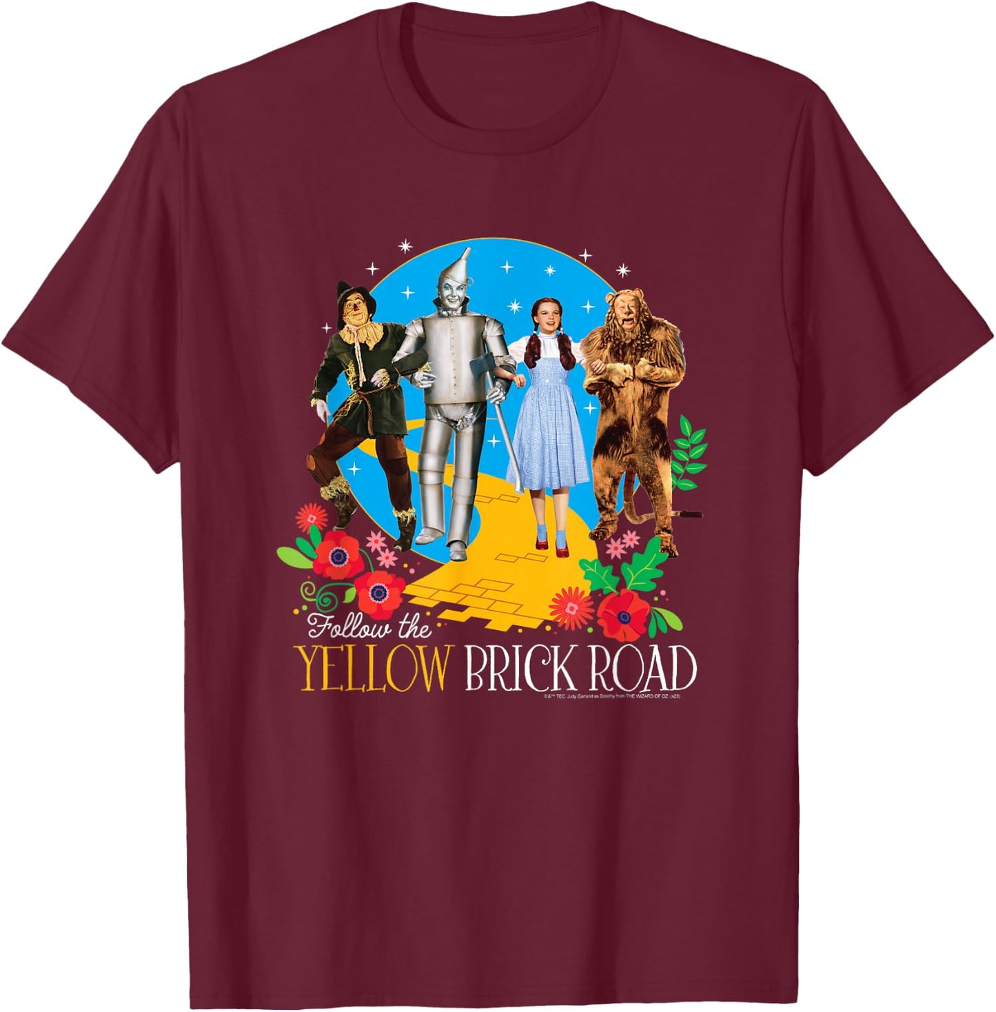 The Wizard of Oz - Follow The Yellow Brick Road T-Shirt - T-Shirt | Maroon