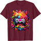 Colorful Video Game Controller Tie Dye Cool Gamer Gaming T-Shirt - T-Shirt | Maroon