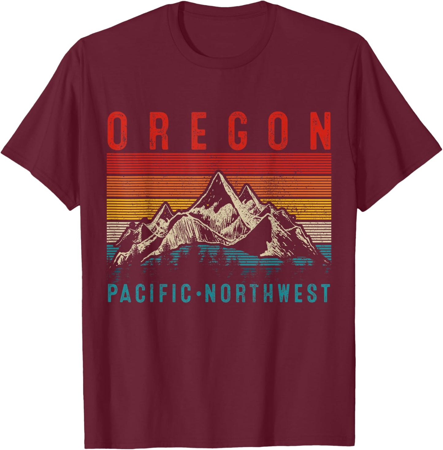 Oregon PNW Vintage USA America Souvenir T-Shirt - T-Shirt | Maroon
