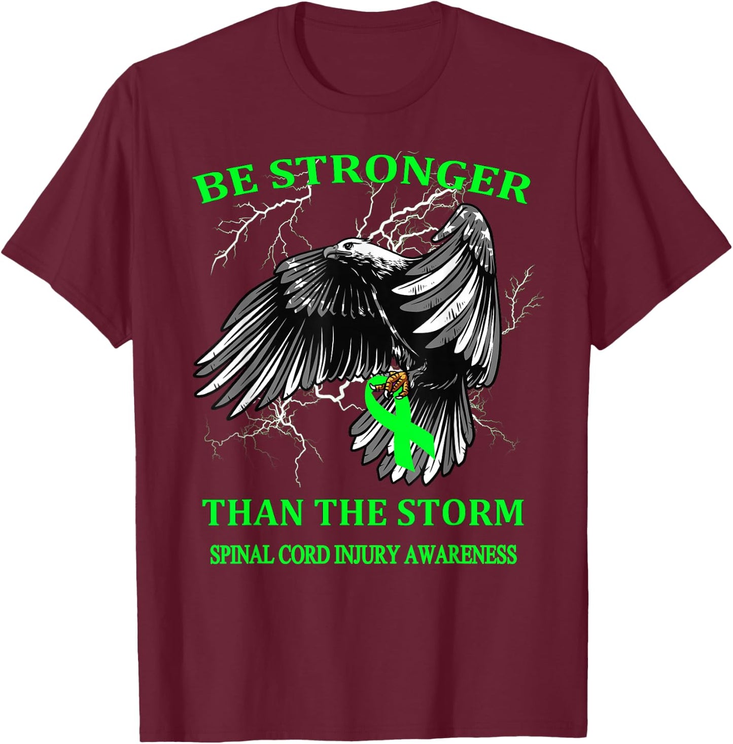 Be Stronger Than The Storm Spinal Cord Injury T-Shirt - T-Shirt | Maroon