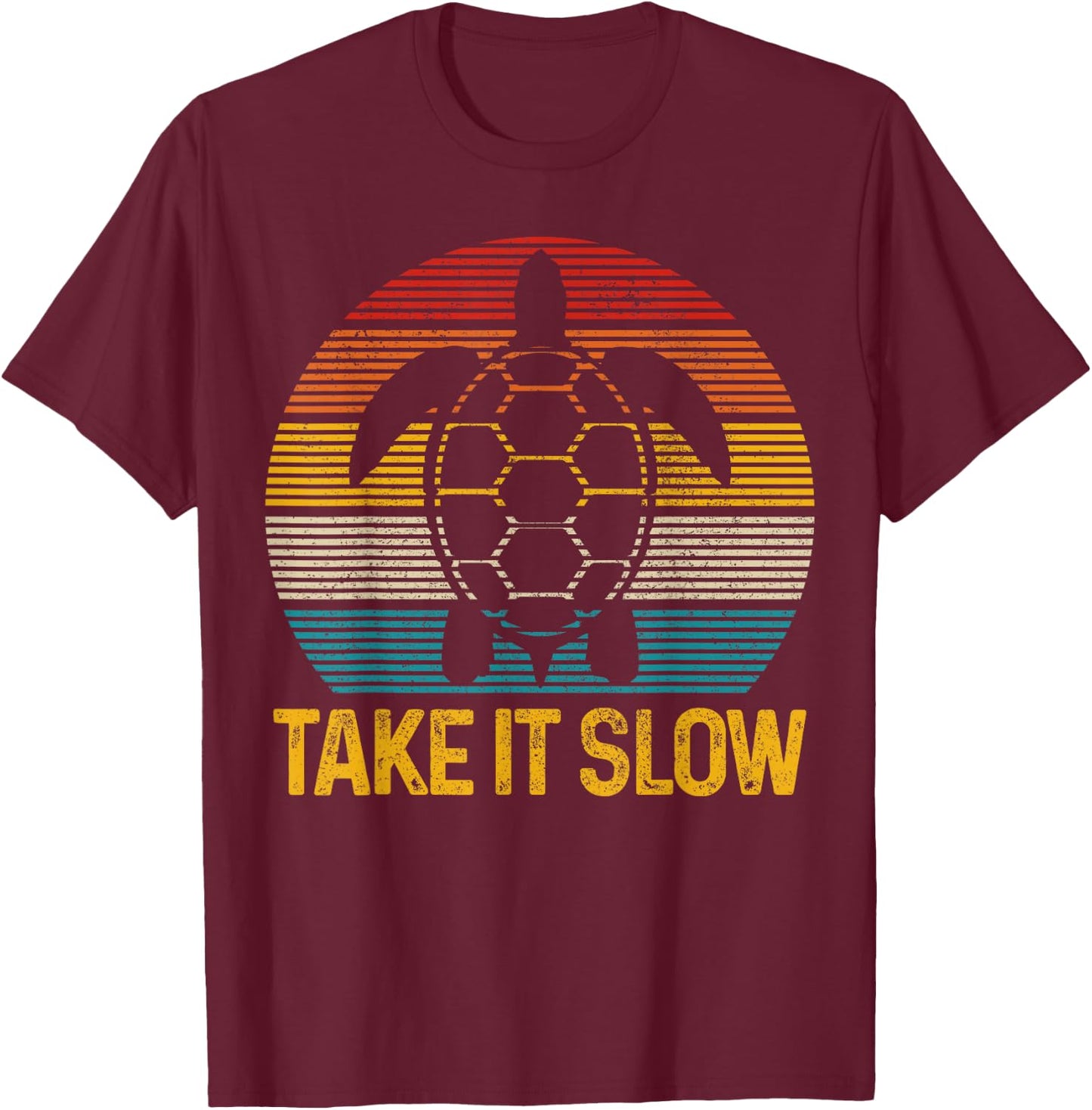 Turtle Vintage Funny Gift T-Shirt - T-Shirt | Maroon