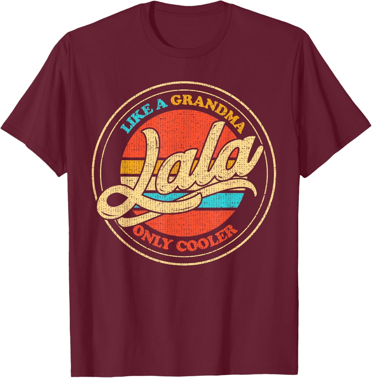 Lala Vintage Retro Grandma T-Shirt - T-Shirt | Maroon