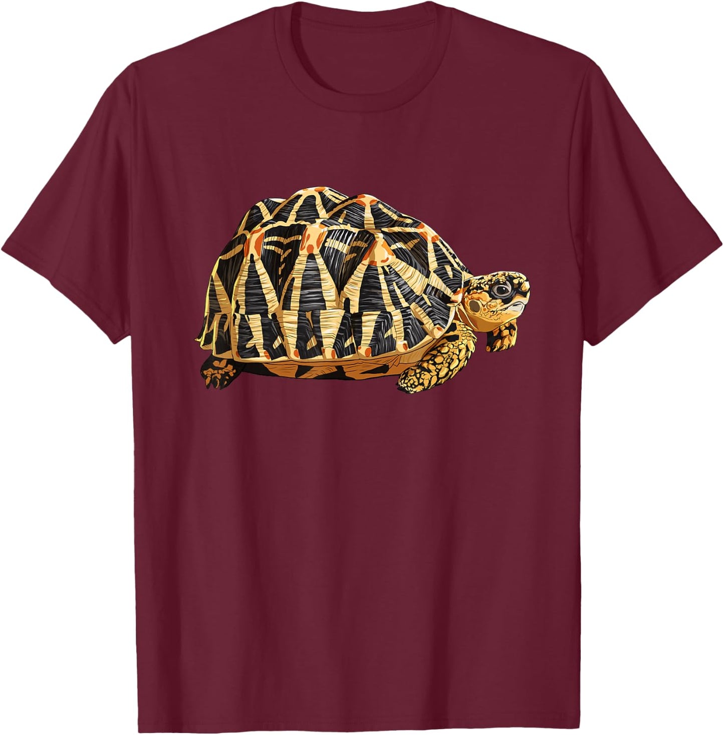 Turtle Indian Star Tortoise T-Shirt - T-Shirt | Maroon