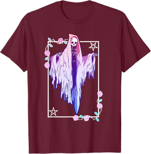 Pastel Goth Ghost Tarot Style T-Shirt - T-Shirt | Maroon