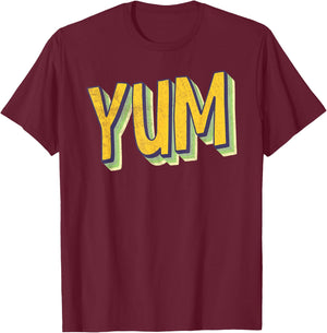 Yum Bright 70's Style Rainbows T-Shirt - T-Shirt | Maroon