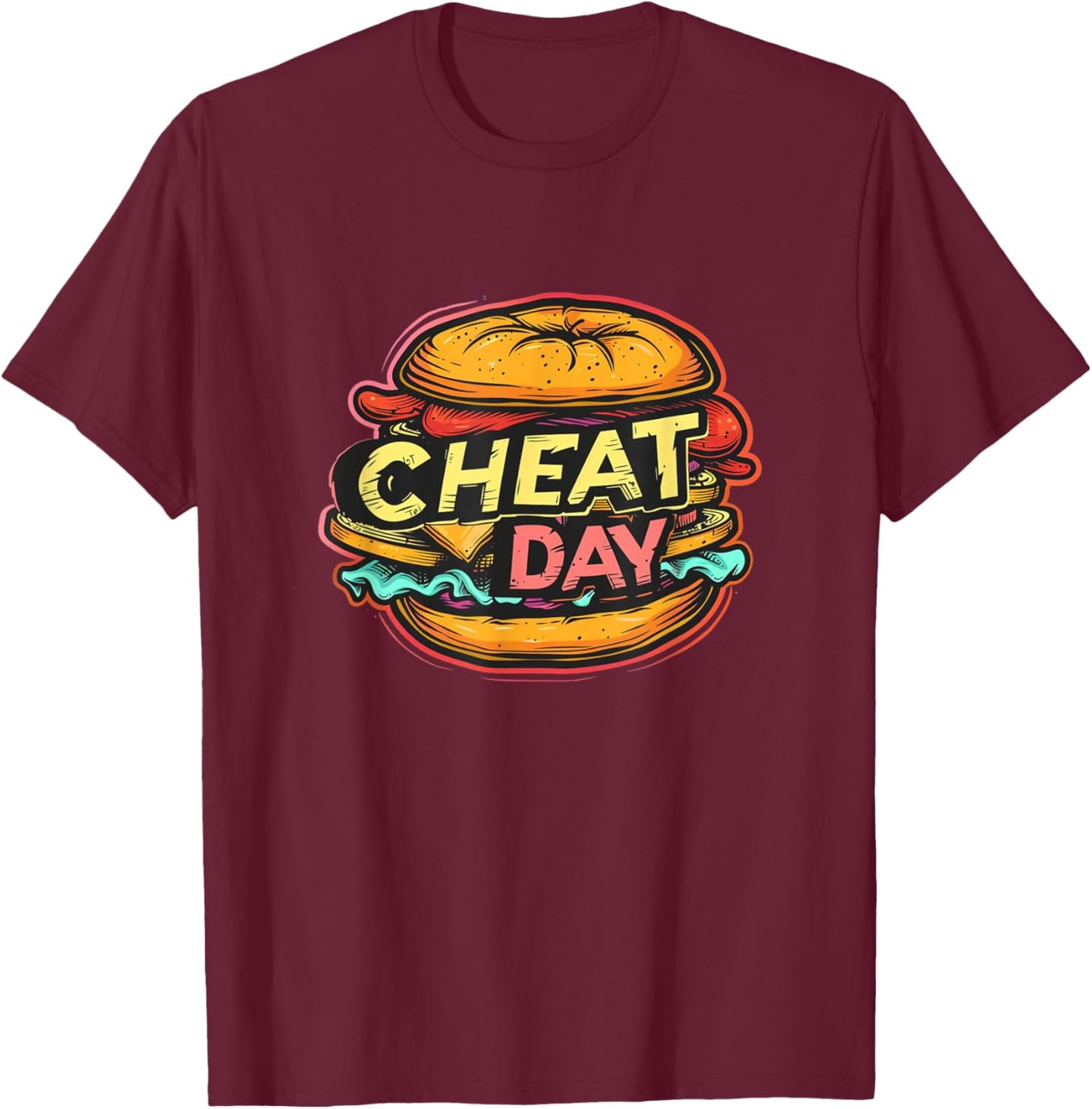 Cheat Day Statement Costume T-Shirt - T-Shirt | Maroon