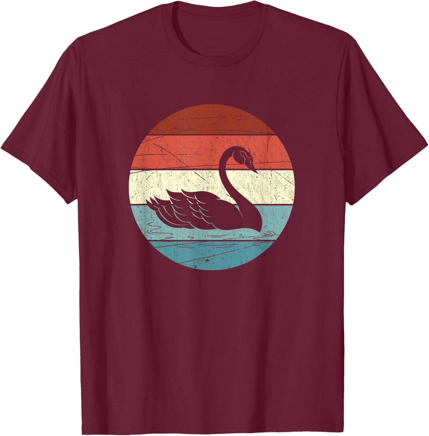 Retro Swan T-Shirt - T-Shirt | Maroon