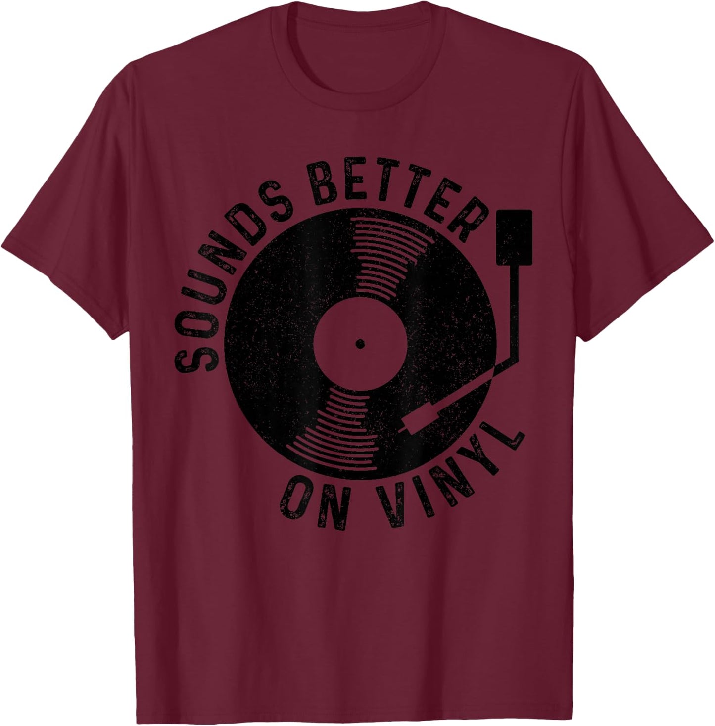 Vinyl Record DJ Record Retro Gift T-Shirt - T-Shirt | Maroon
