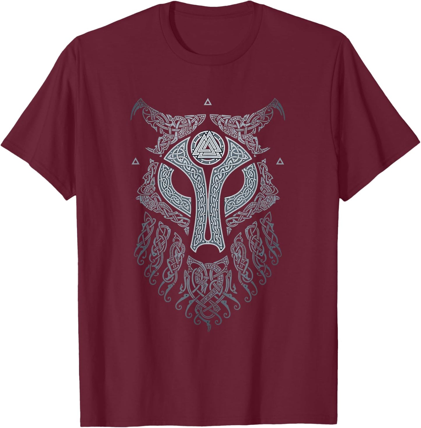 Viking Celtic Fenrir - Wolf of Odin Viking T-Shirt - T-Shirt | Maroon