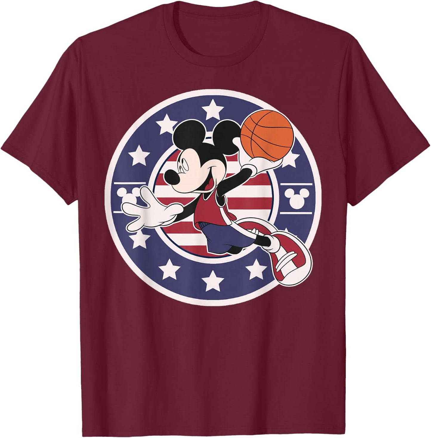 Disney Mickey and Friends Mickey Basketball USA Small T-Shirt - T-Shirt | Maroon