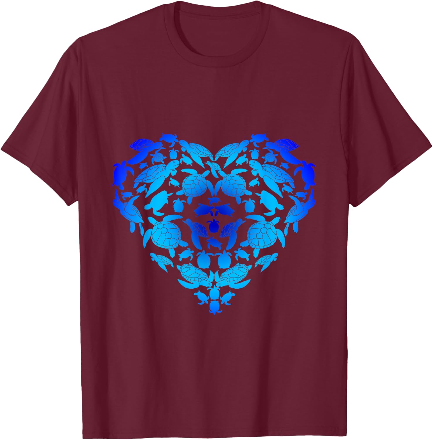 Sea Turtle Zoo Animal Lover Valentines Day Gift Turtle T-Shirt - T-Shirt | Maroon