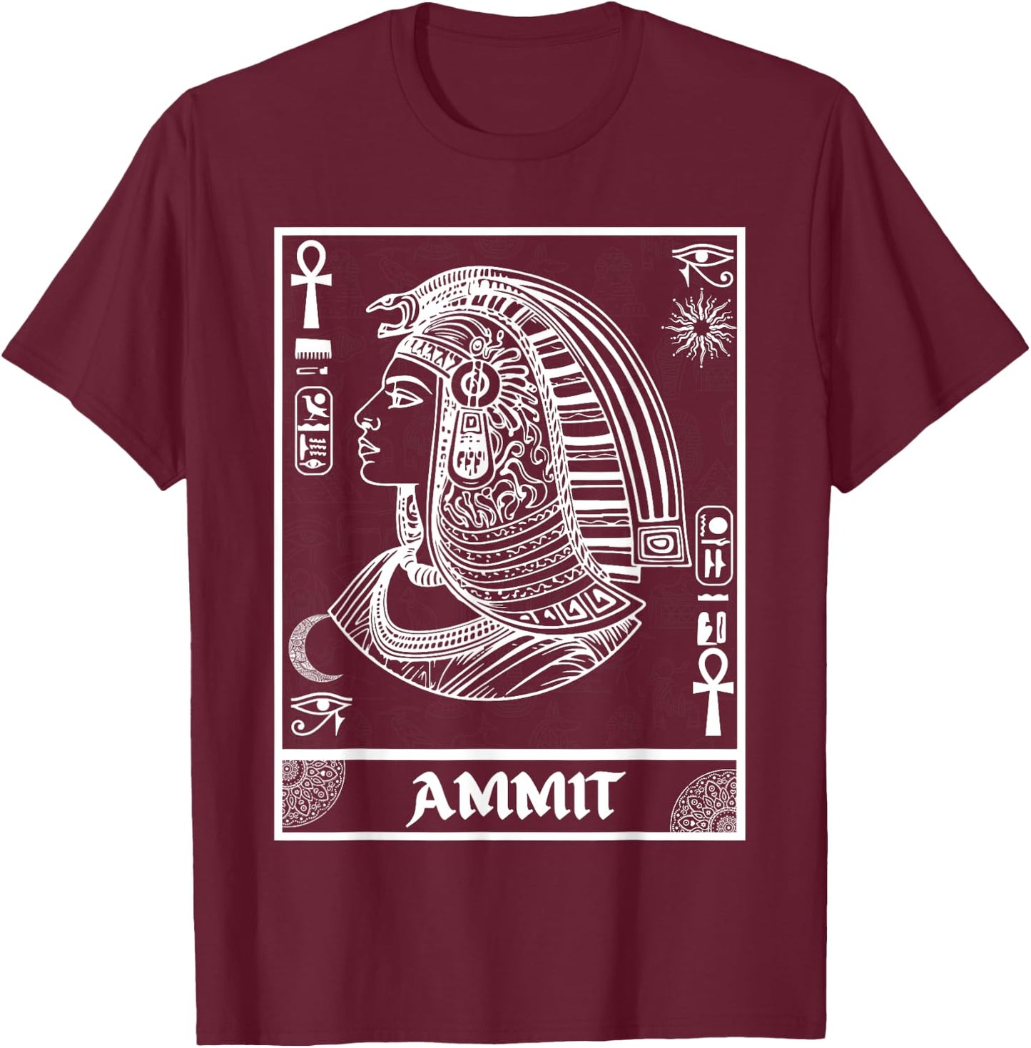 Ancient Egypt Ammit Egyptian Goddess Kemetic Art T-Shirt - T-Shirt | Maroon