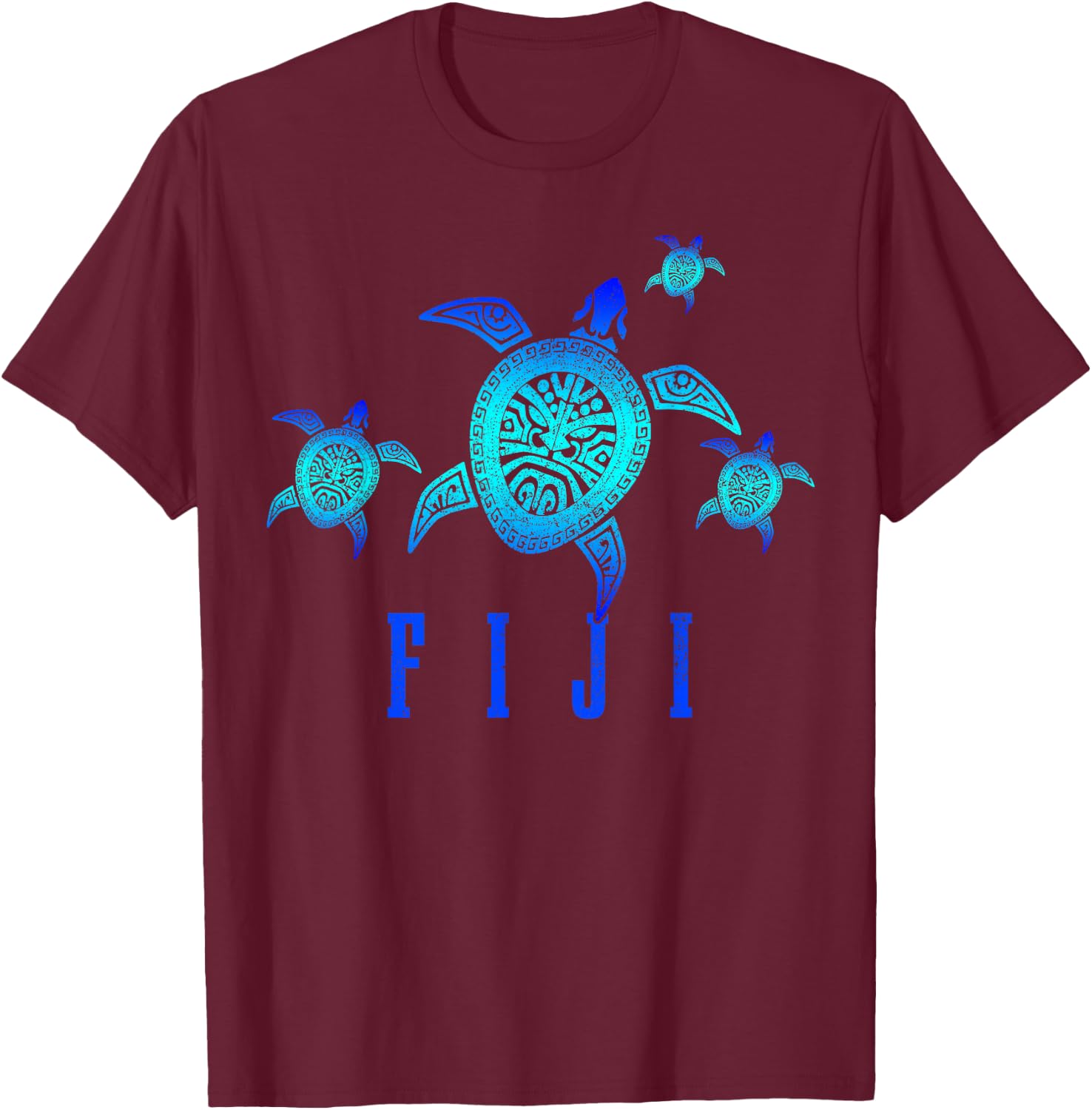 Fiji Islands Turtle Diving Diver T-Shirt - T-Shirt | Maroon