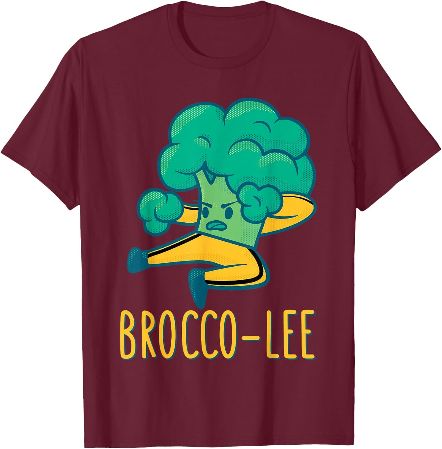 Funny Vegetable Word Game Dad Joke Brocco-Lee Broccoli T-Shirt - T-Shirt | Maroon