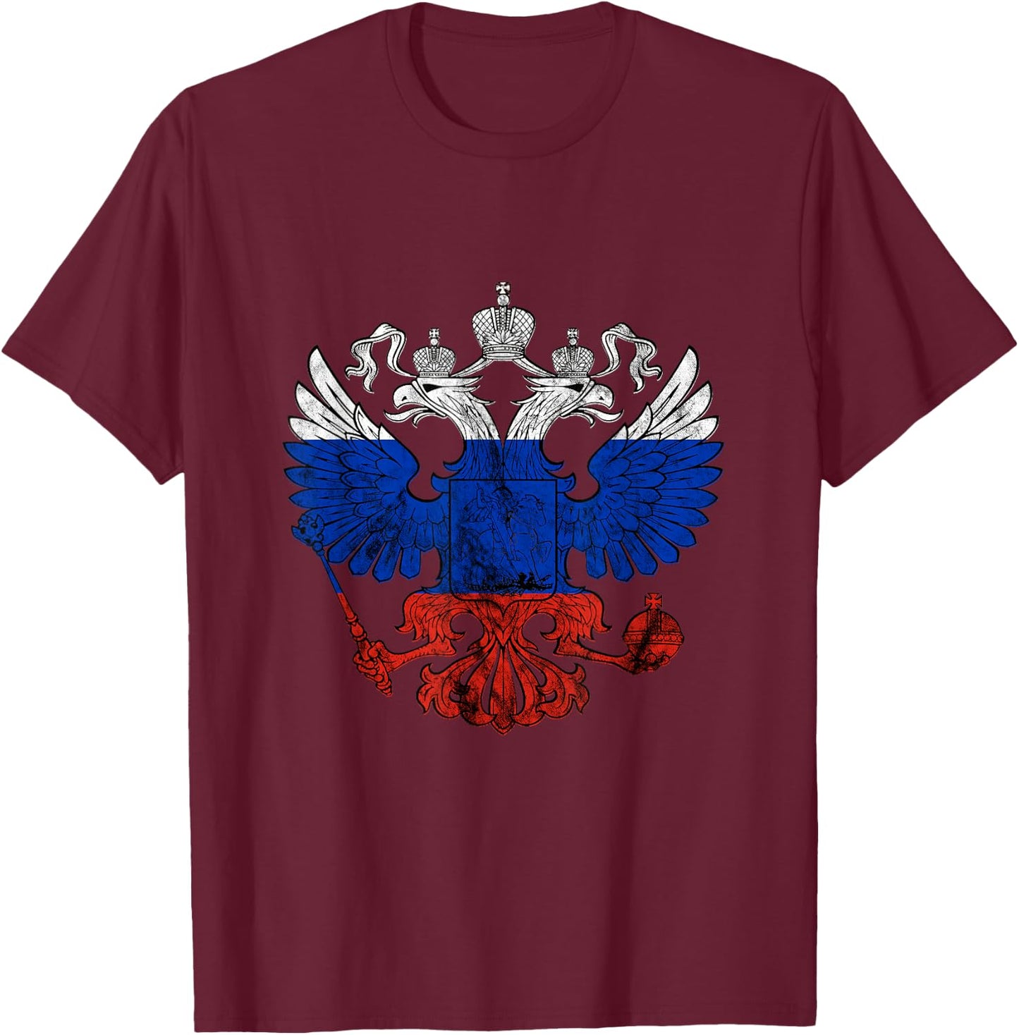 Russia Eagle Russian Pride CCCP Russian Eagle T-Shirt - T-Shirt | Maroon
