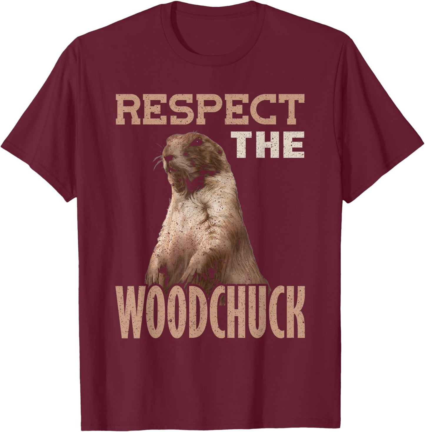 Marmot Rodent Respect the Woodchuck T-Shirt - T-Shirt | Maroon