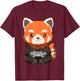 Gaming Red Panda Gamer Red Panda Playing Video Games T-Shirt - T-Shirt | Maroon