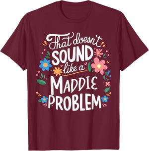 Maddie Personalized Cute Girls Maddie Name T-Shirt - T-Shirt | Maroon