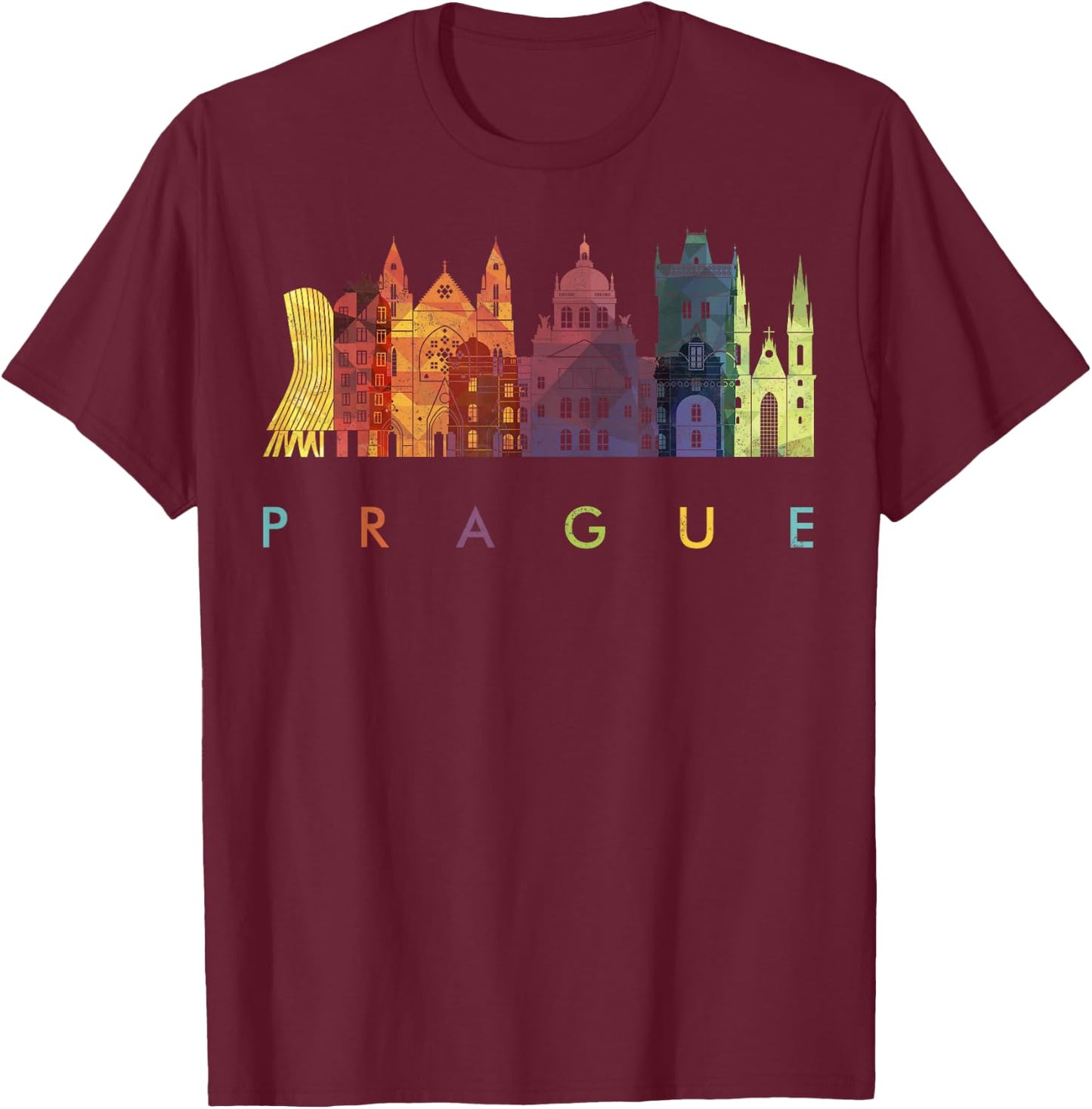 Travel Europe Czech Republic Prague Family Vacation Souvenir T-Shirt - T-Shirt | Maroon