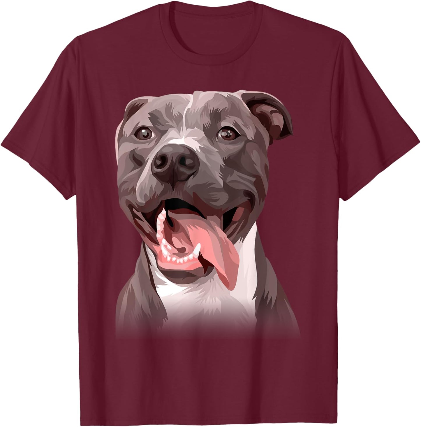 Perfect Gift Pitbull Lovers - Colorful Art Pitty Dog Men Women Kids T-Shirt - T-Shirt | Maroon