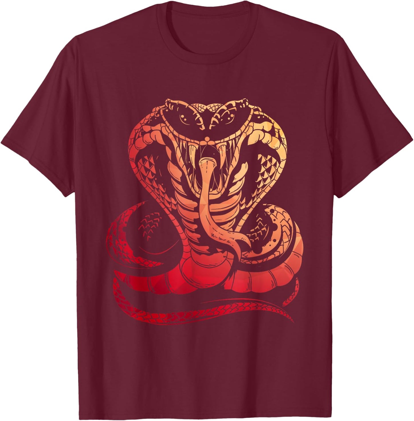 Cobra Snake Zoo Reptile Venom Snake T-Shirt - T-Shirt | Maroon