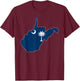 WEST VIRGINIA STATE MAP SOUTH CAROLINA SC Flag Roots Gift T-Shirt - T-Shirt | Maroon
