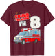 8th Birthday Medical Ambulance EMT 8 Years Old EMS Paramedic T-Shirt - T-Shirt | Maroon