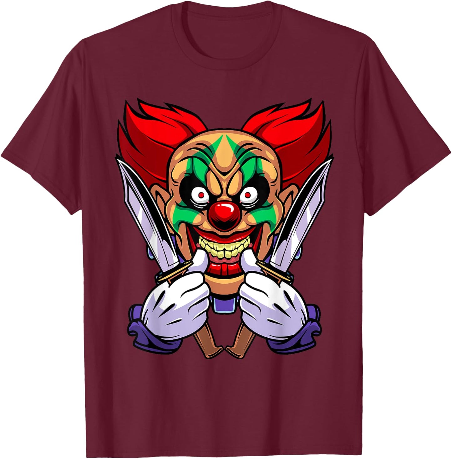 Funny Halloween Clown T-Shirt - T-Shirt | Maroon