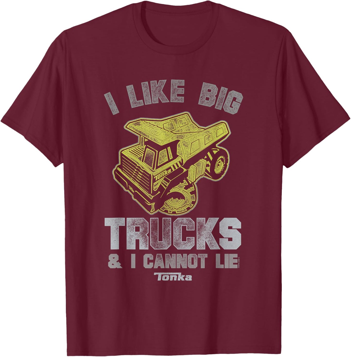 Tonka Classic I Like Big Trucks & I Cannot Lie Distressed T-Shirt - T-Shirt | Maroon