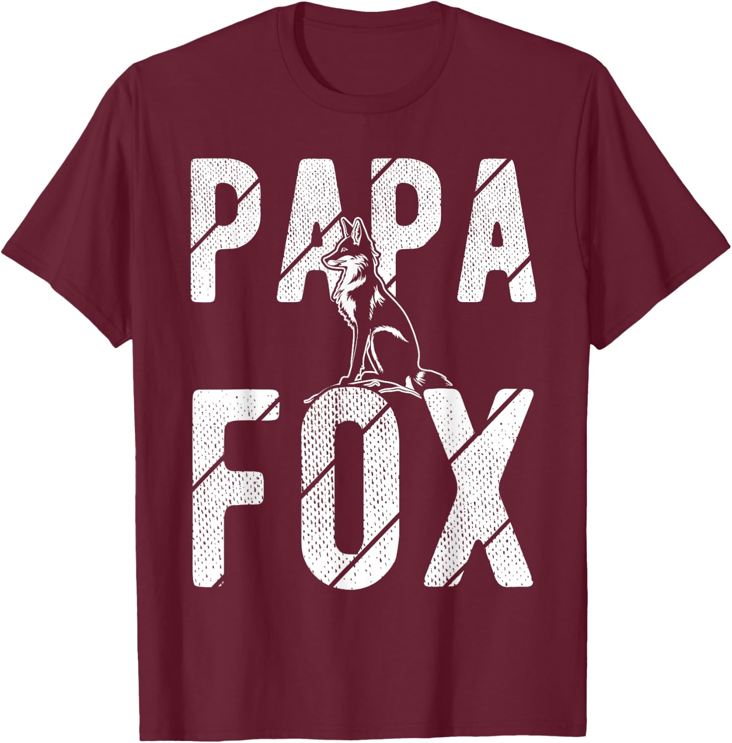 Papa Fox Vintage Retro Fox Forrest Fan Animal Lover Fuc T-Shirt - T-Shirt | Maroon