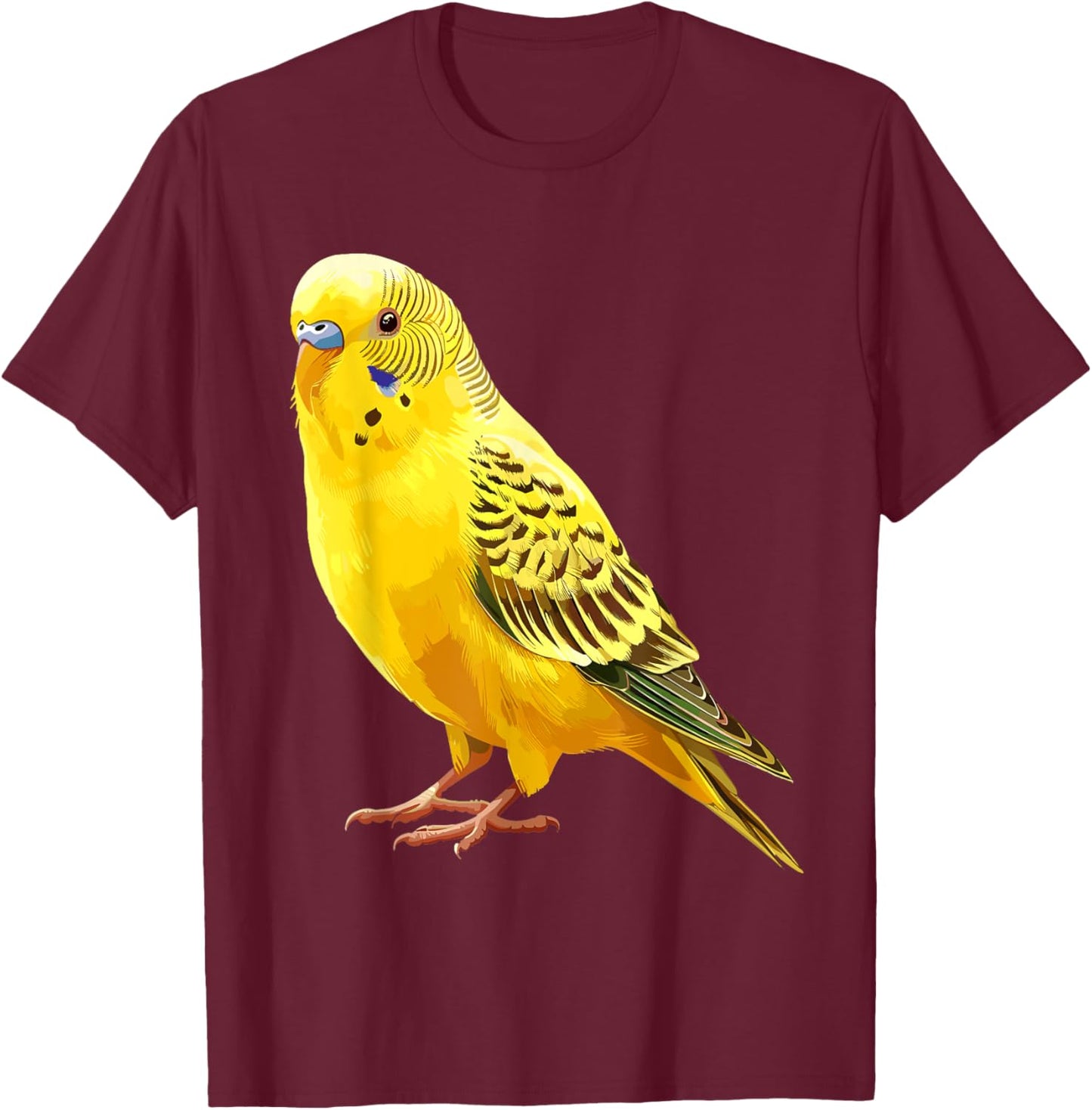 Yellow Budgie, Budgie T-Shirt - T-Shirt | Maroon