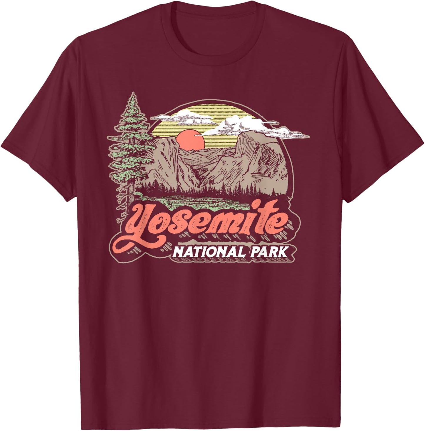 Vintage Yosemite National Park Retro Style Eighties 80s T-Shirt - T-Shirt | Maroon