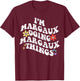 Retro Groovy Im MARGAUX Doing MARGAUX Things Funny Mother's T-Shirt - T-Shirt | Maroon
