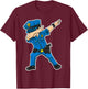 Dabbing Police Gift Funny Policeman Dab Dance T-Shirt - T-Shirt | Maroon