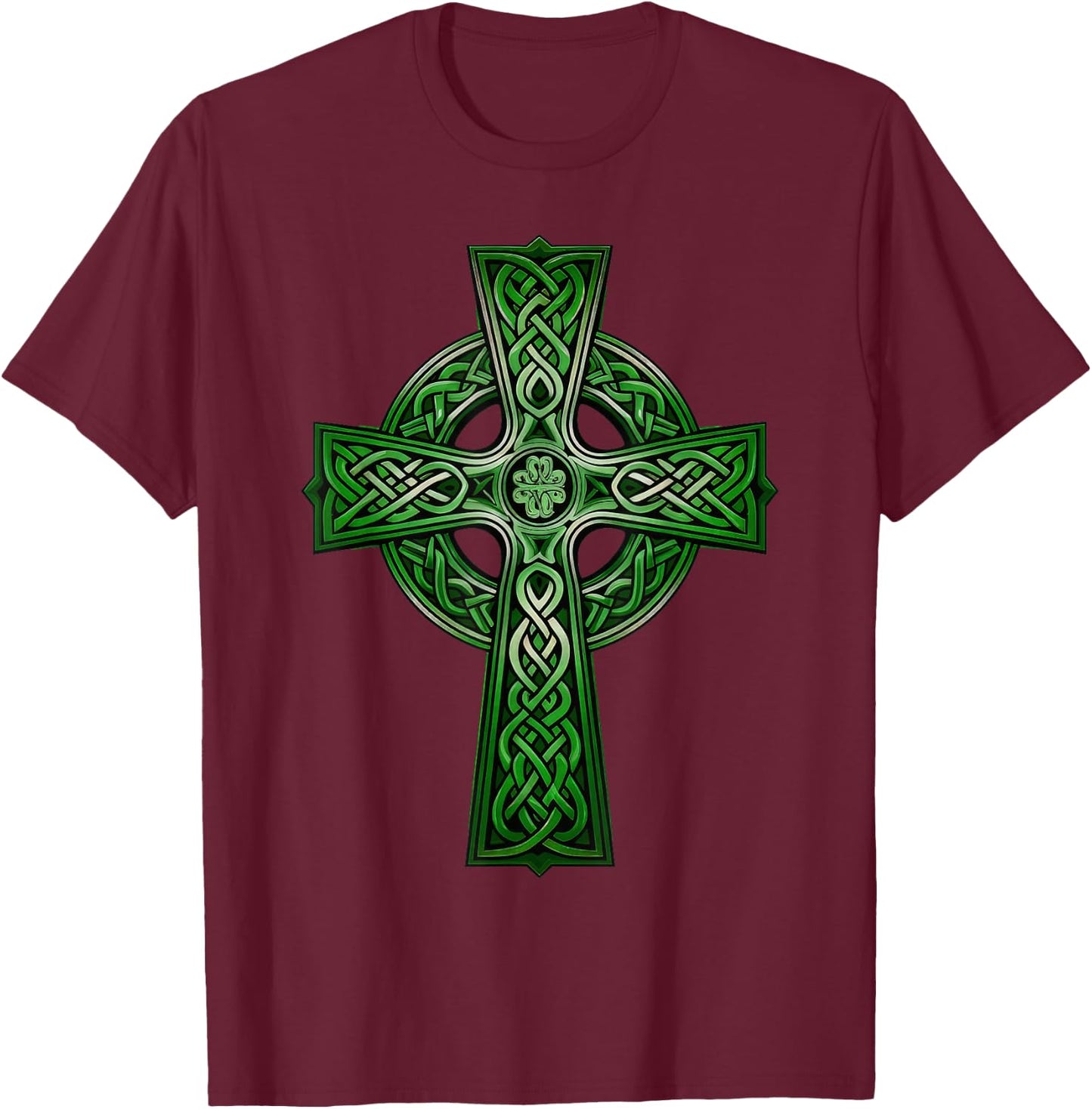 Irish Celtic Cross Knot Christian Holy Trinity Scottish Celt T-Shirt - T-Shirt | Maroon