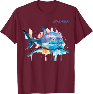 Types of Shark Megalodon Great White Nurse Shark T-Shirt - T-Shirt | Maroon