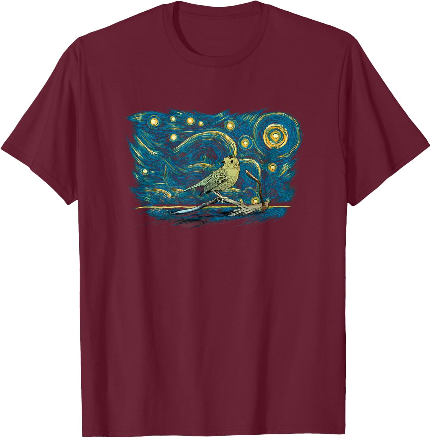 Retro Vintage Style Warbler T-Shirt - T-Shirt | Maroon