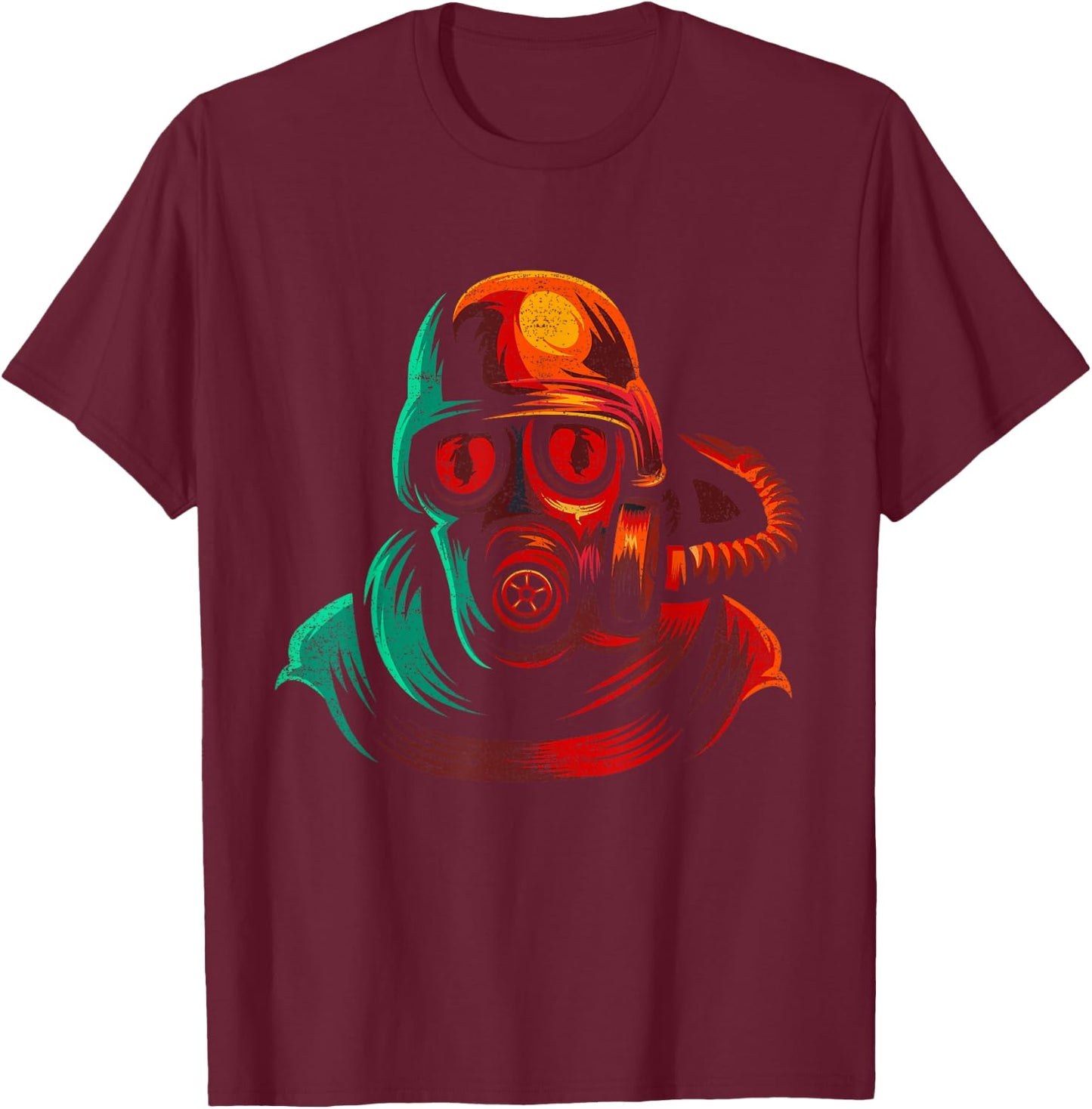 Military And Safety Gas Mask Virus Social Distancing T-Shirt - T-Shirt | Maroon