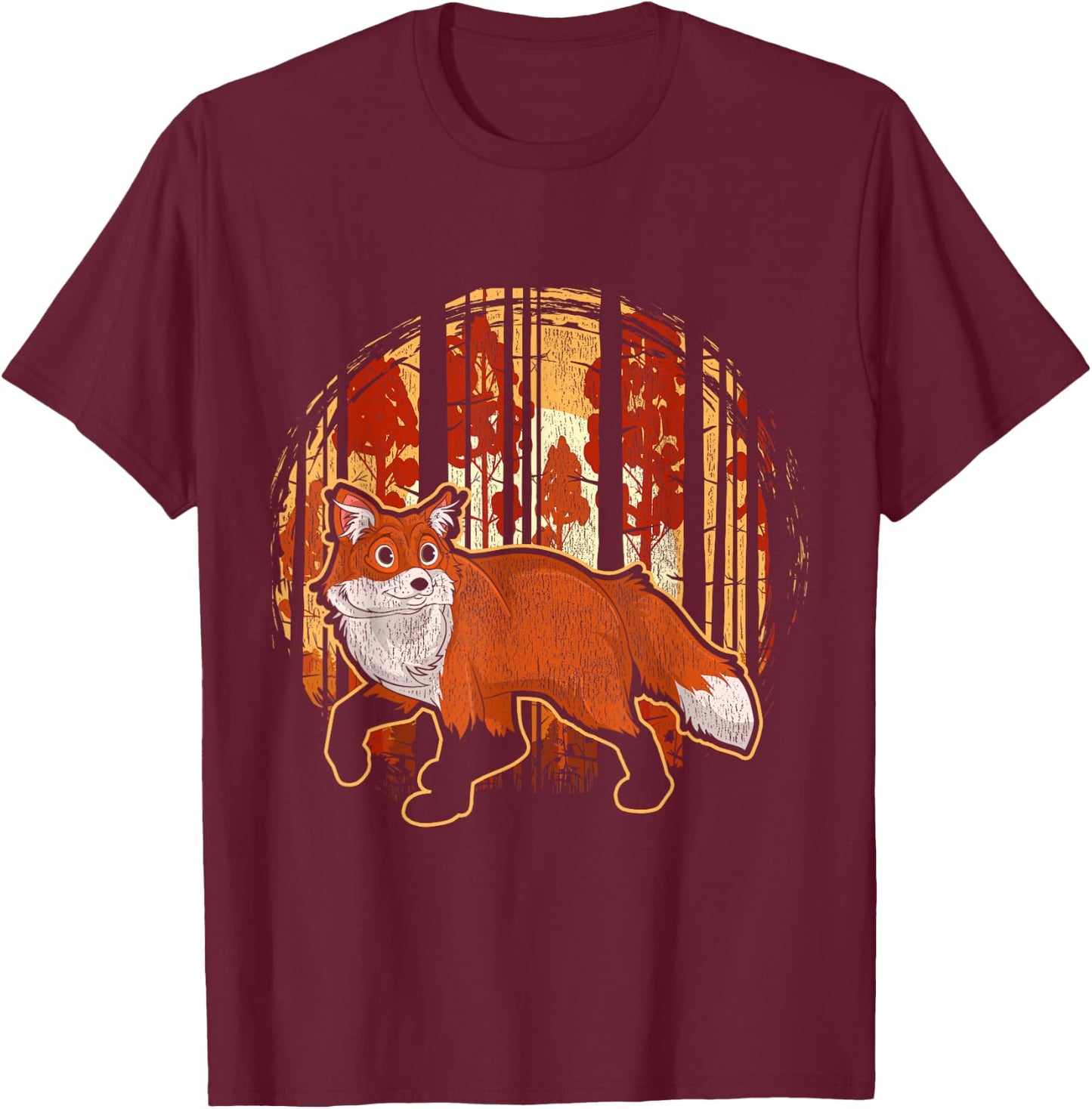 Wildlife Fox Forest Animal Kids Girls Boys Gift Nature Fox T-Shirt - T-Shirt | Maroon