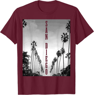 San Diego California West Coast California USA America T-Shirt - T-Shirt | Maroon