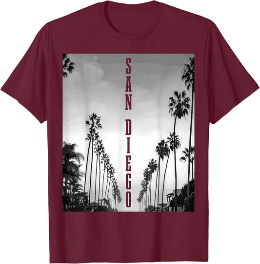San Diego California West Coast California USA America T-Shirt - T-Shirt | Maroon