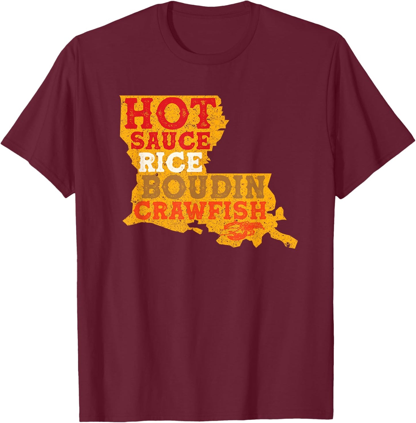 Crawfish Boil Retro Louisiana USA Cajun Seafood Festival T-Shirt - T-Shirt | Maroon