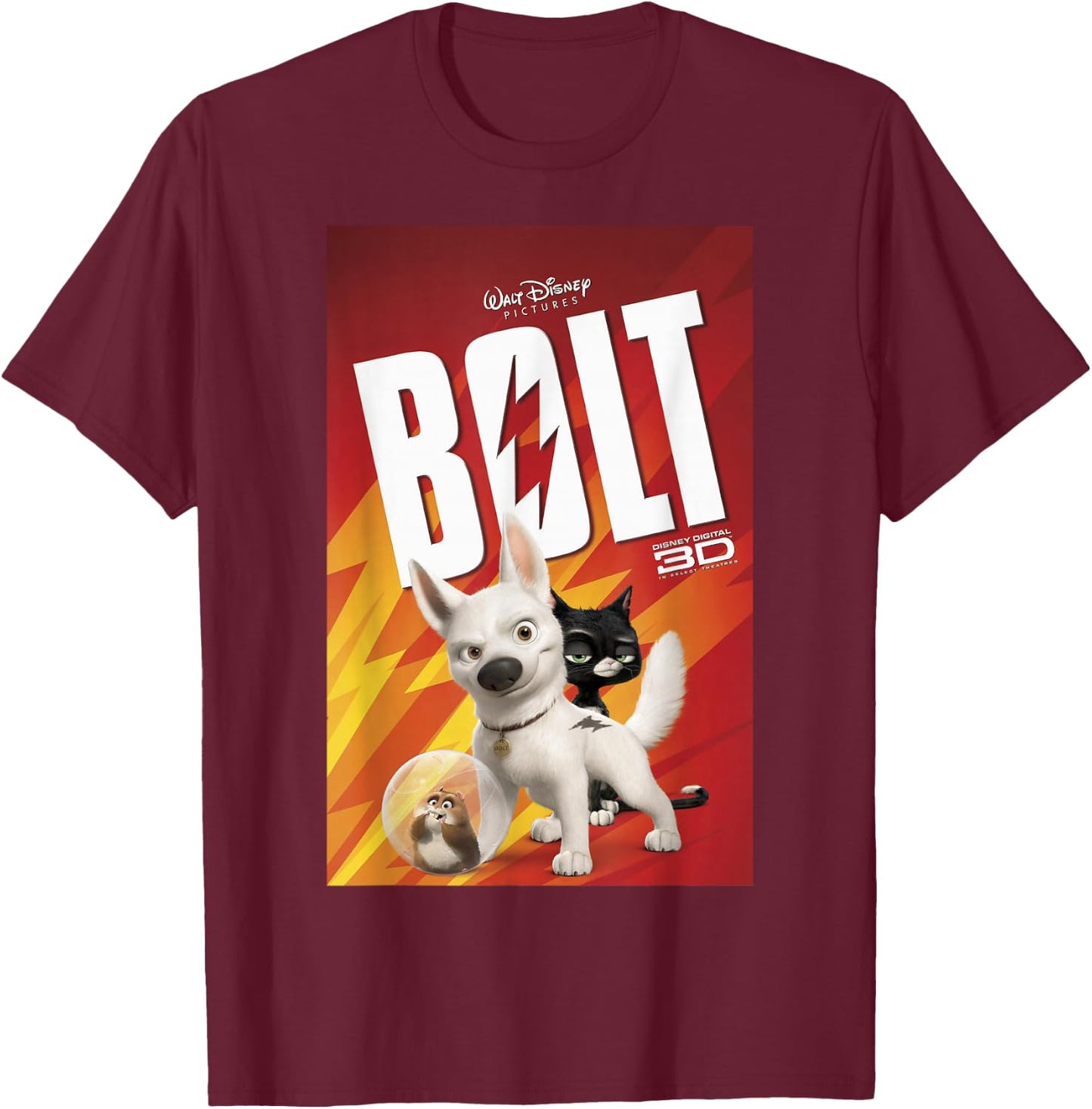 Disney Bolt Poster T-Shirt - T-Shirt | Maroon