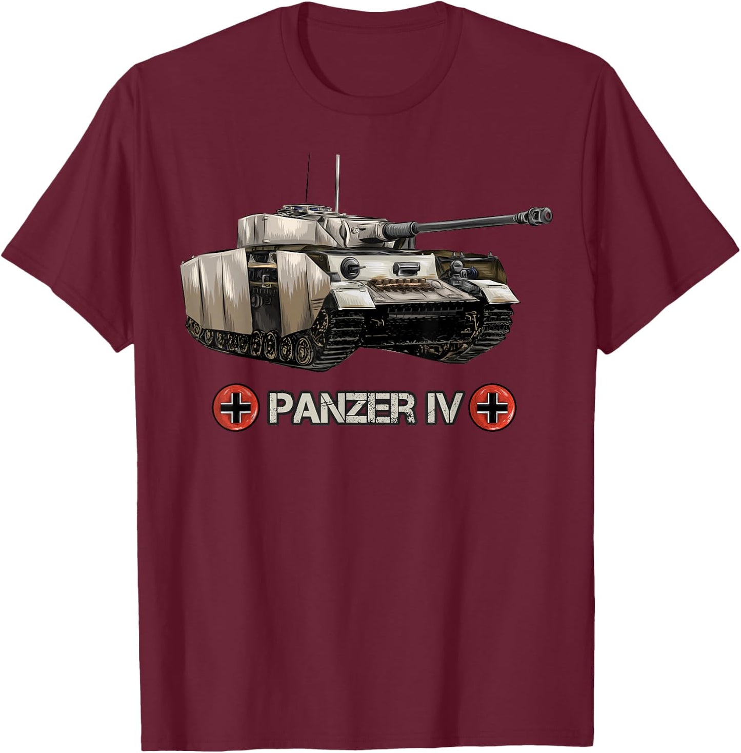 World War 2 German Tank Panzer IV (4) memorabilia T-Shirt - T-Shirt | Maroon
