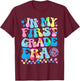 In My First Grade Era Groovy Back To School Teachers Kids T-Shirt - T-Shirt | Maroon