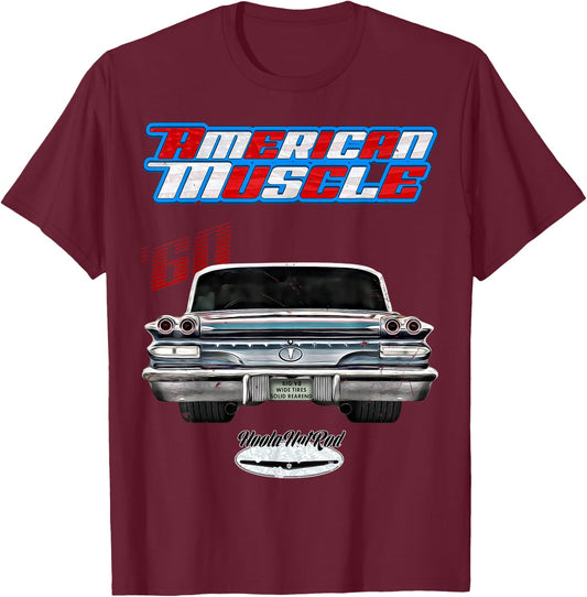 1960 Bonneville,Rockabilly,rusty car,distressed T-Shirt - T-Shirt | Maroon