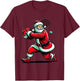 Christmas Sports Santa Playing Tennis Xmas Women Men & Kids T-Shirt - T-Shirt | Maroon
