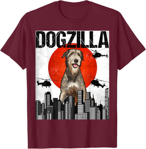 Funny Vintage Japanese Dogzilla Irish Wolfhound T-Shirt - T-Shirt | Maroon